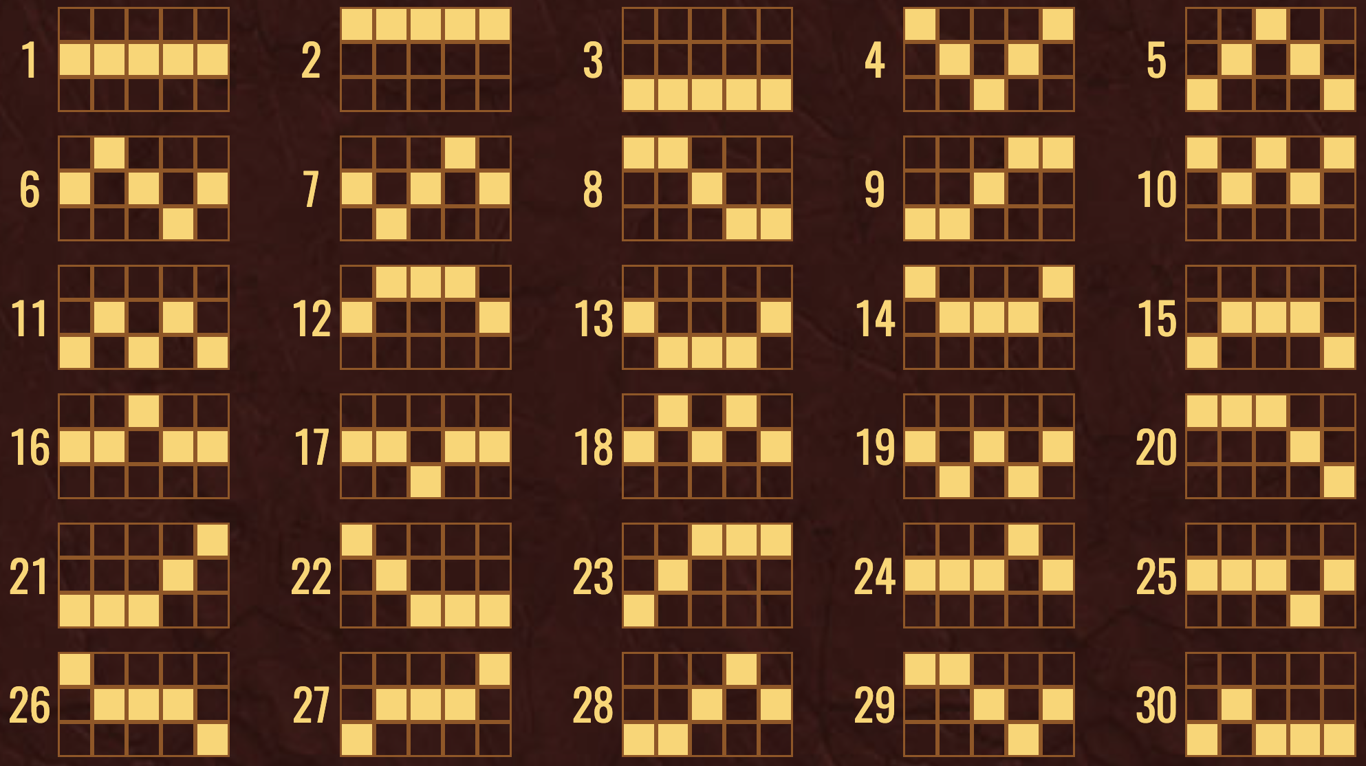 Legacy of Egypt Paylines Chart (1–30)